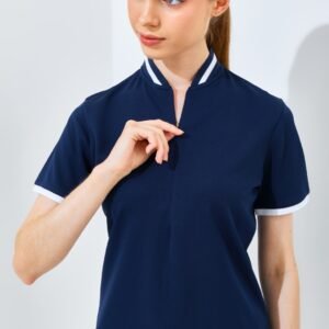 Jack Nicklaus Diana Ladies Premium Solid Zip Polo Classic Navy