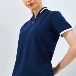 Jack Nicklaus Diana Ladies Premium Solid Zip Polo Classic Navy