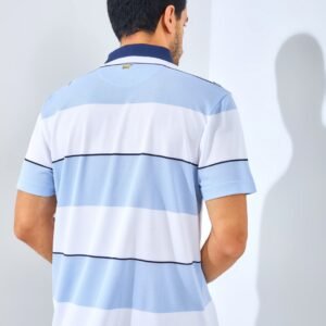 Jack Nicklaus Francofonte Premium Regatta Stripe Polo Blue Robin