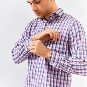 Jack Nicklaus Kerr Savoy Medium Check Long Sleeve Red Flex