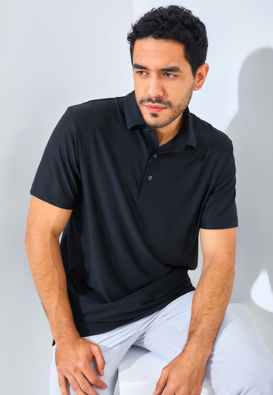 Jack Nicklaus Sicily Premium Solid Stripe Polo Caviar - Image 6