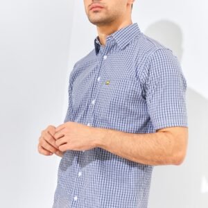 Jack Nicklaus Dario Harrow Plaid Short Sleeve Silver Taupe