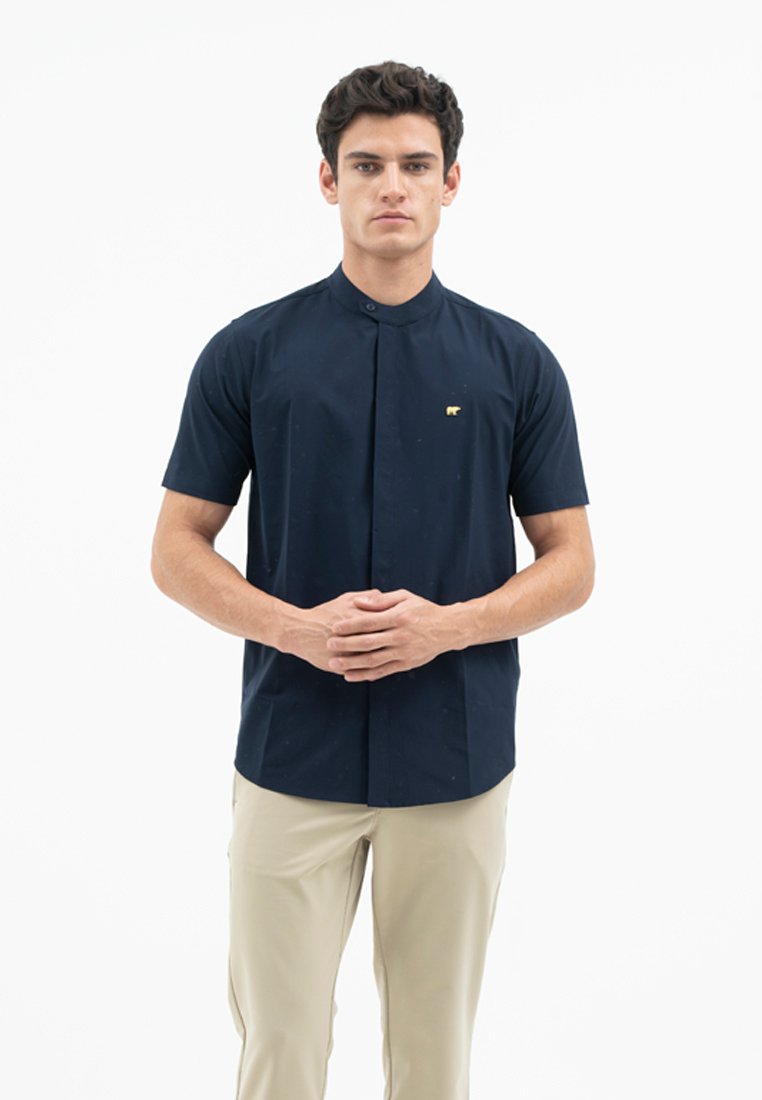 Jack Nicklaus Fortunato Kemeja Pria Lengan Pendek Slim Fit Navy