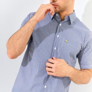 Jack Nicklaus Dario Harrow Plaid Short Sleeve Silver Taupe