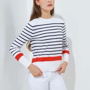 Jack Nicklaus Ebony Premium Chevron Sweater Women's Bright White