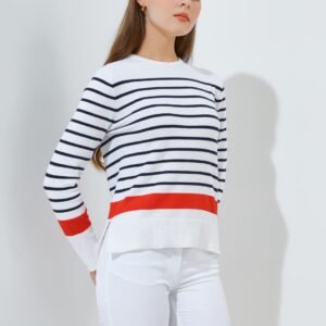 Jack Nicklaus Ebony Premium Chevron Sweater Women's Bright White