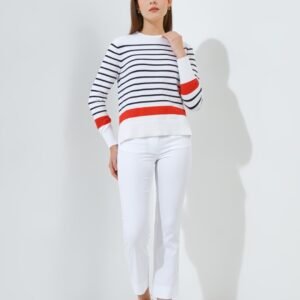 Jack Nicklaus Ebony Premium Chevron Sweater Women's Bright White