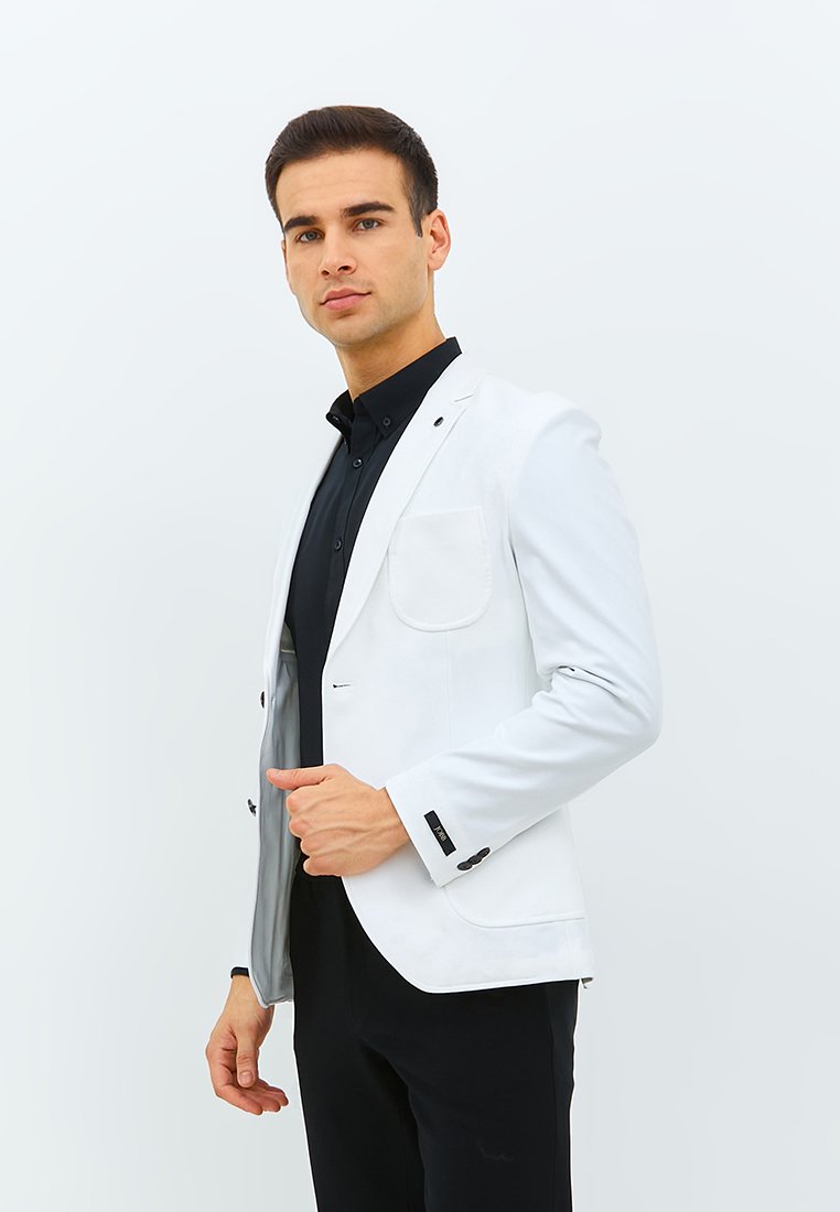 Jobb Edmond-T2 Blazer Pria Slim Fit Putih