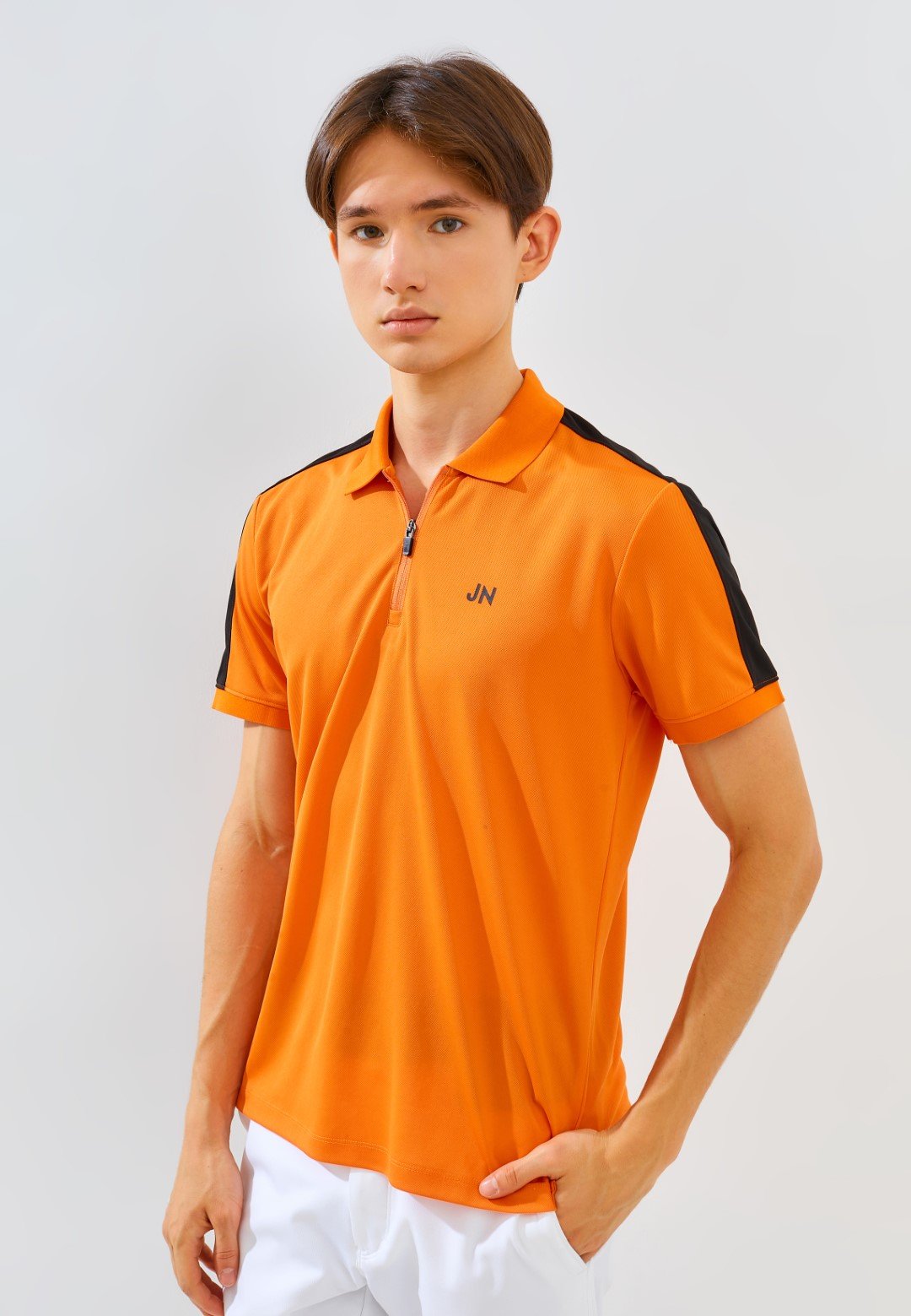 Jack Nicklaus Eminent Polo Shirt Pria Slim Fit Autumn Orange - Image 2