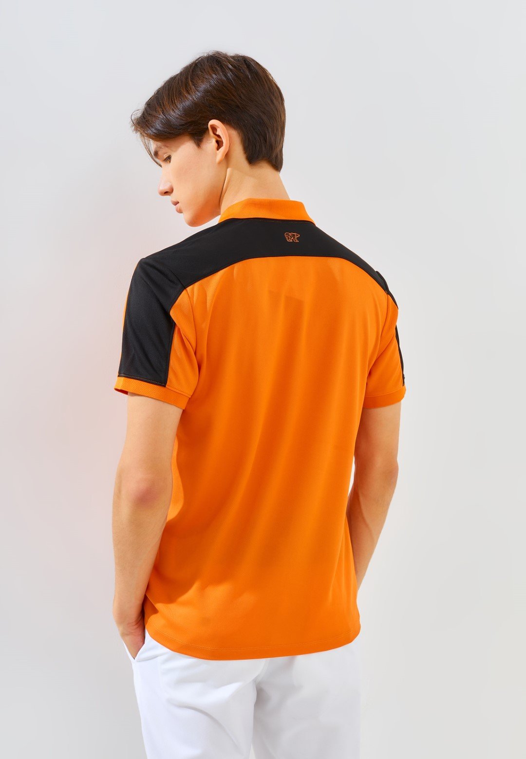 Jack Nicklaus Eminent Polo Shirt Pria Slim Fit Autumn Orange - Image 3