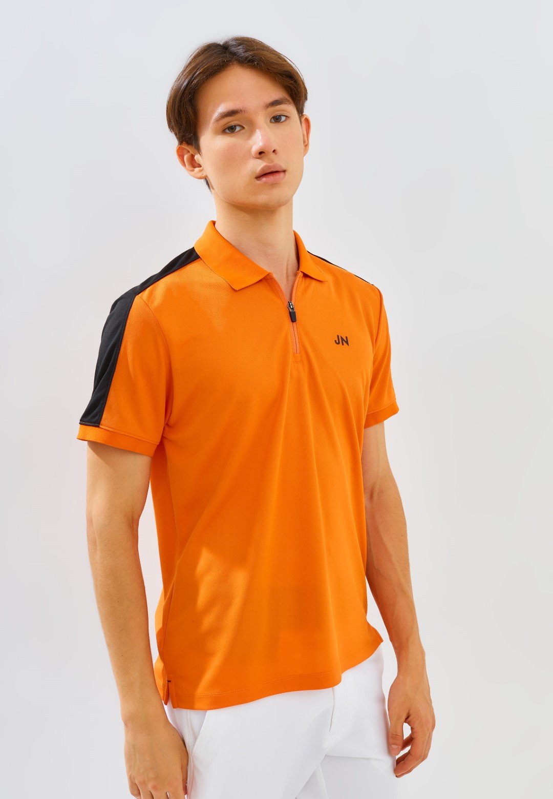 Jack Nicklaus Eminent Polo Shirt Pria Slim Fit Autumn Orange - Image 4