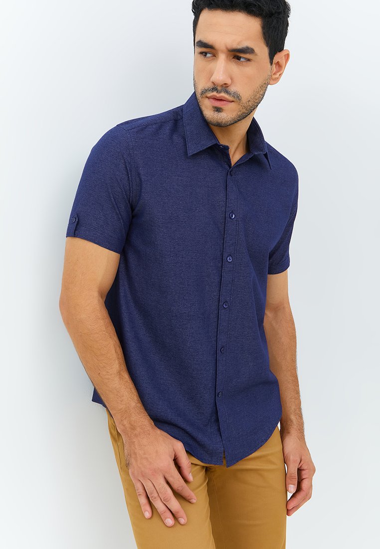 Jobb Evins Kemeja Pria Lengan Pendek Slim Fit Navy