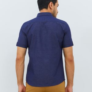 Jobb Evins Kemeja Pria Lengan Pendek Slim Fit Navy