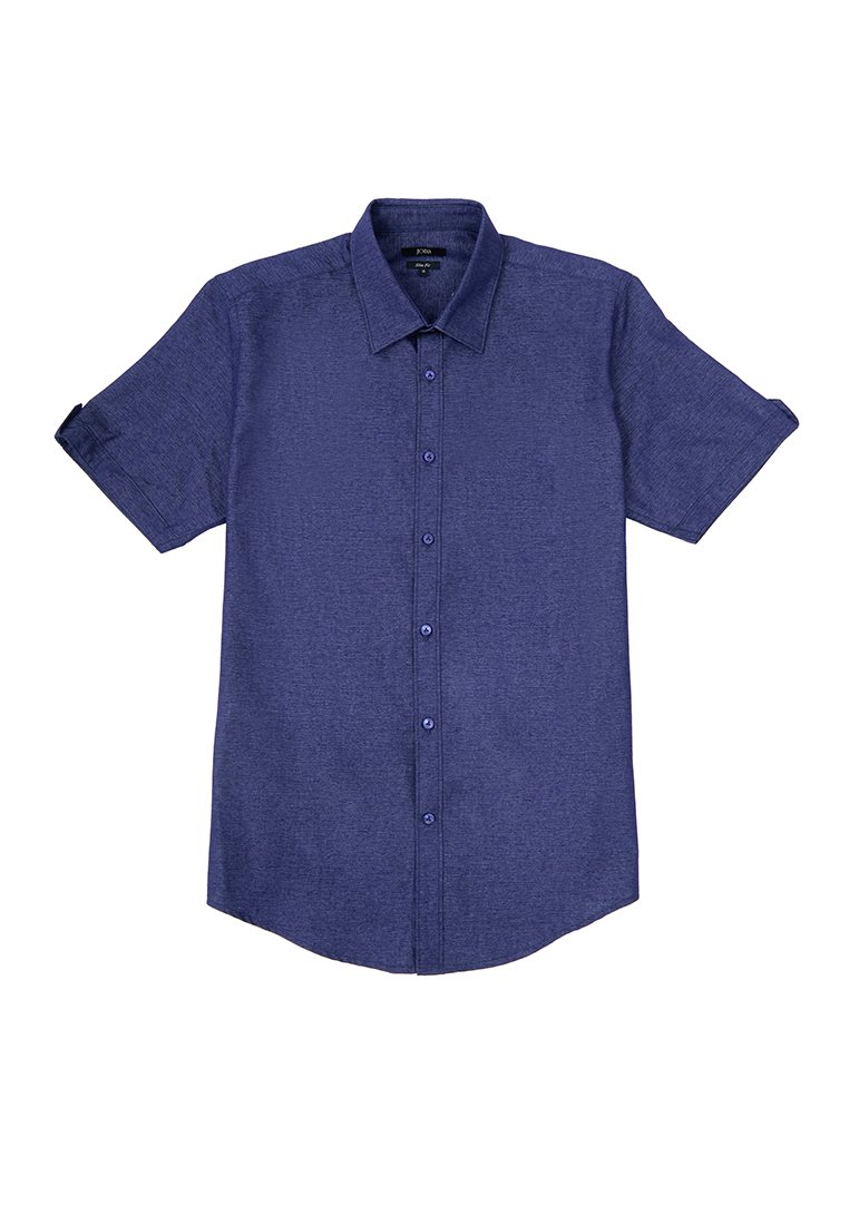 Jobb Evins Kemeja Pria Lengan Pendek Slim Fit Navy - Image 6