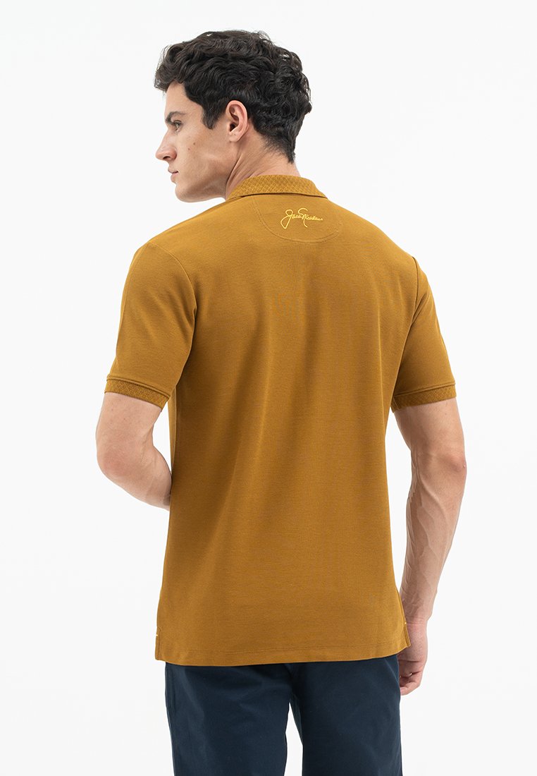 Jack Nicklaus Alpha Polo Shirt Pria Regular Fit Tapenade Brown - Image 3