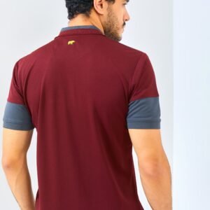 Jack Nicklaus Clark Polo Shirt Pria Slim Fit Burgundy