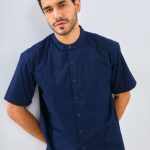 Jack Nicklaus Elite Kemeja Pria Lengan Pendek Slim Fit Navy