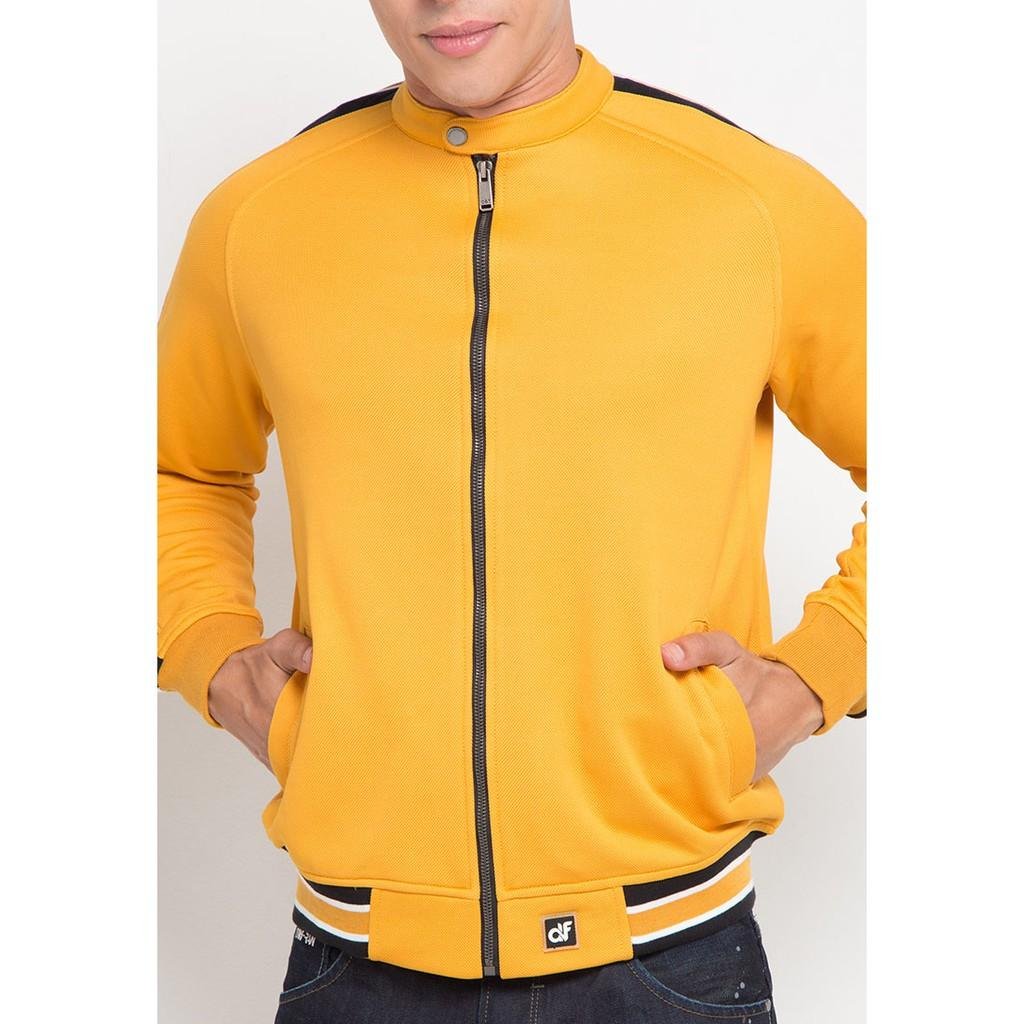 d&f Jaket pria Bomber Flaknit in sleeve - Mustard - Image 3