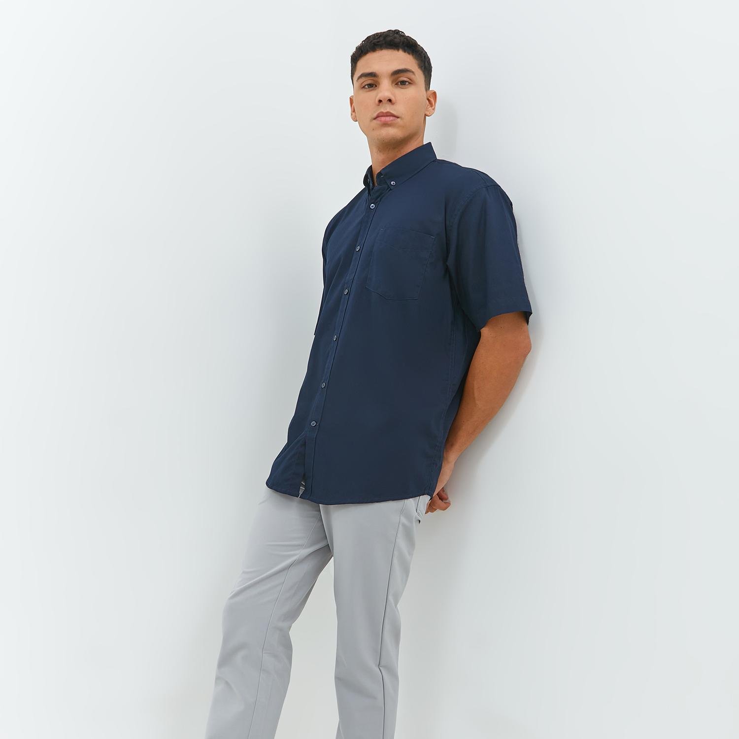 Jobb Vernon Kemeja Pria Lengan Pendek Regular Fit Navy - Image 7