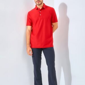 Jack Nicklaus Sicily Premium Solid Stripe Polo Chili Red