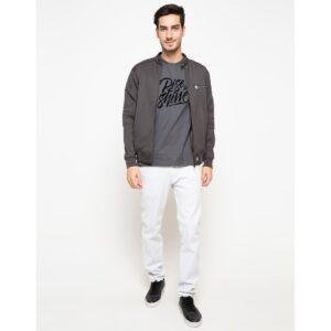 d&f CVC Jaket pria Bomber cut & sewn - Abu tua