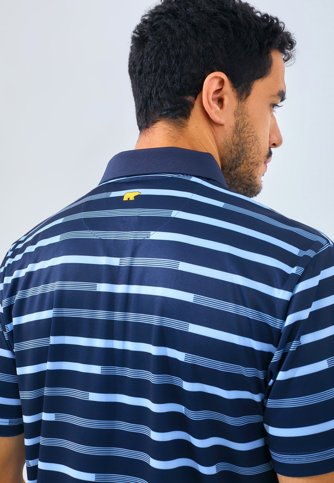 Jack Nicklaus Gangi Premium Regatta Stripe Polo Classic Navy - Image 5