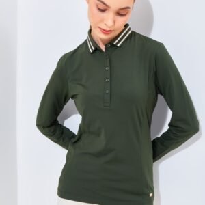 Jack Nicklaus Ferine Ladies Premium Solid Polo Virtual Olive