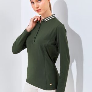 Jack Nicklaus Ferine Ladies Premium Solid Polo Virtual Olive