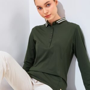 Jack Nicklaus Ferine Ladies Premium Solid Polo Virtual Olive