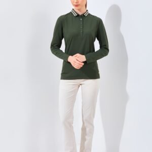 Jack Nicklaus Ferine Ladies Premium Solid Polo Virtual Olive