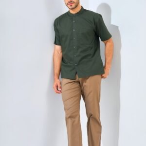 Jack Nicklaus Elite Kemeja Pria Lengan Pendek Slim Fit Army Green