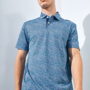 Jack Nicklaus Forbes Premium Tile Print Polo Classic Navy