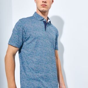 Jack Nicklaus Forbes Premium Tile Print Polo Classic Navy