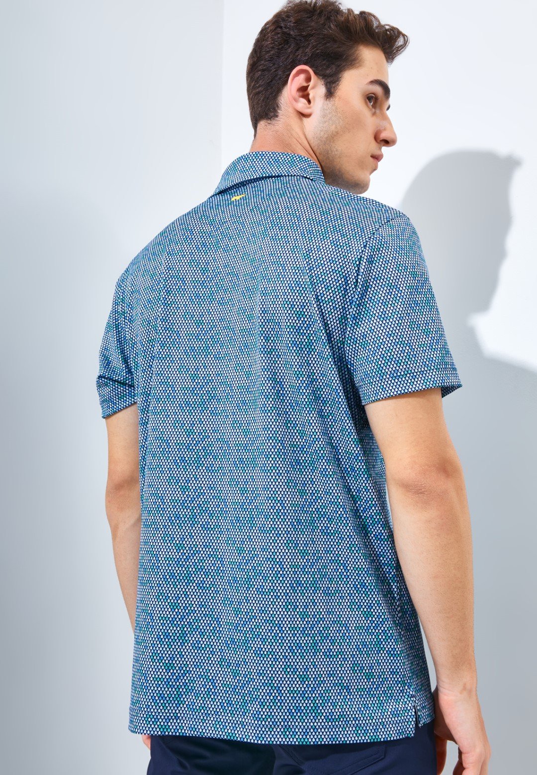 Jack Nicklaus Forbes Premium Tile Print Polo Classic Navy - Image 4