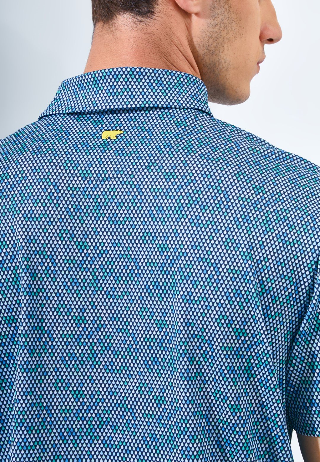Jack Nicklaus Forbes Premium Tile Print Polo Classic Navy - Image 5