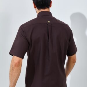 Jack Nicklaus Frederick Kemeja Pria Lengan Pendek Regular Fit Dark Brown