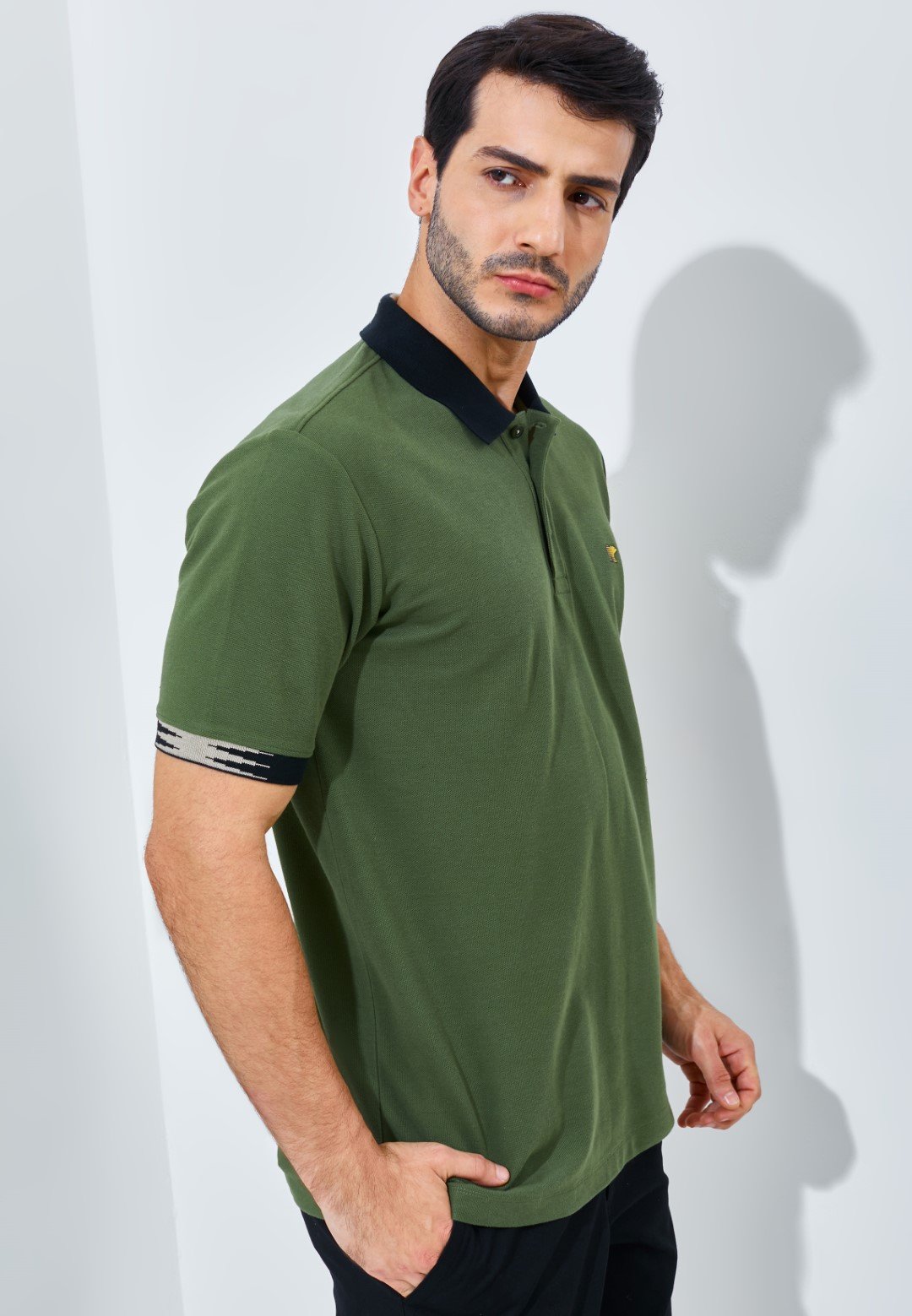 Jack Nicklaus Grande Polo Shirt Pria Regular Fit Olive - Image 3