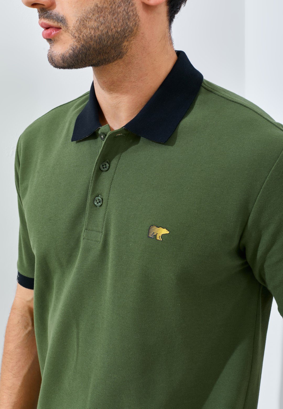 Jack Nicklaus Grande Polo Shirt Pria Regular Fit Olive - Image 5
