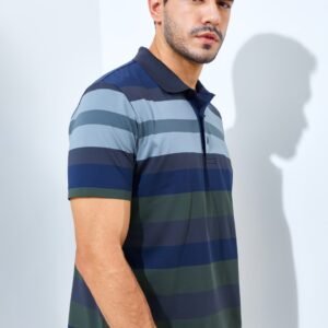 Jack Nicklaus Hewlett Premium Bold Stripe Polo Virtual Olive