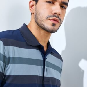 Jack Nicklaus Hewlett Premium Bold Stripe Polo Virtual Olive