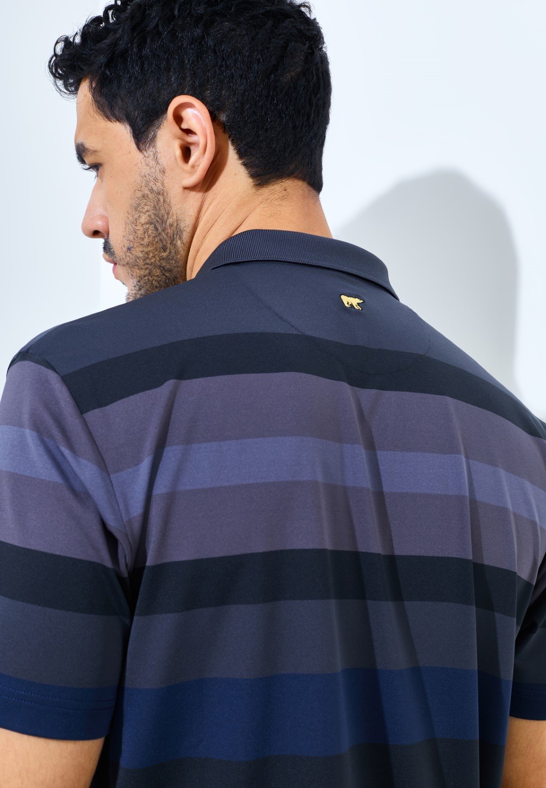 Jack Nicklaus Hewlett Premium Bold Stripe Polo Slate Street - Image 4