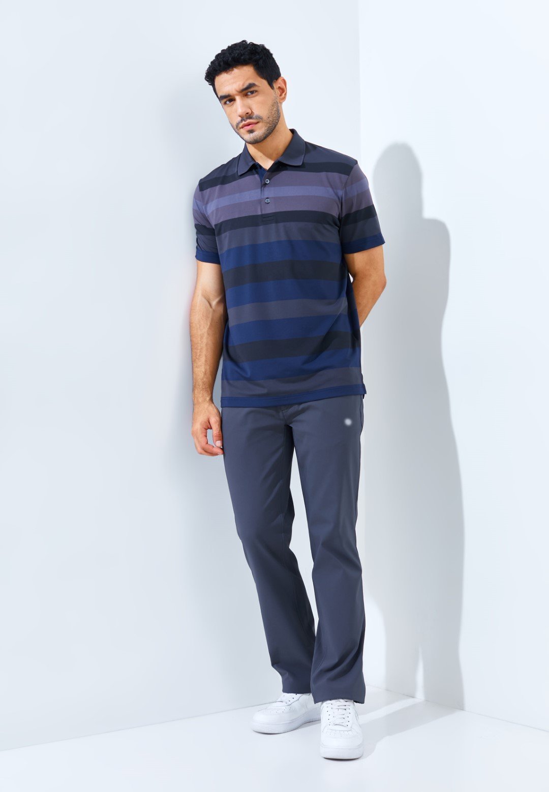 Jack Nicklaus Hewlett Premium Bold Stripe Polo Slate Street - Image 6