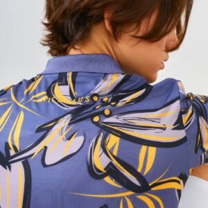 Jack Nicklaus Hibiscus Polo Shirt Pria Slim Fit Cool Grey