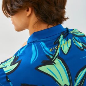 Jack Nicklaus Hibiscus Polo Shirt Pria Slim Fit Ocean Blue