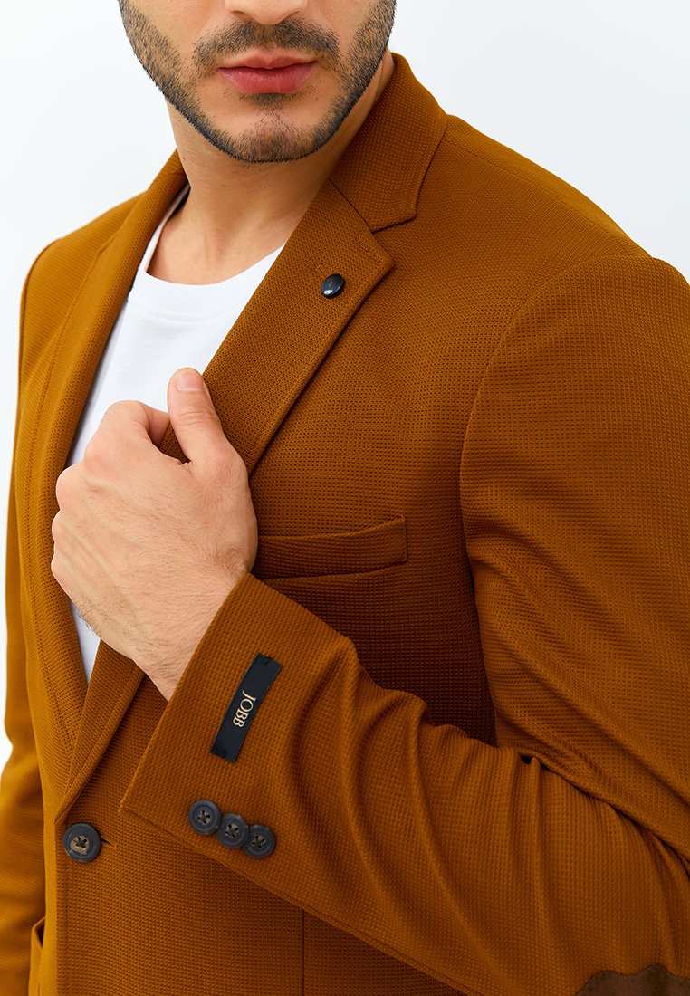 Jobb Hofland-T2 Jas Pria Slim Fit Mustard - Image 4