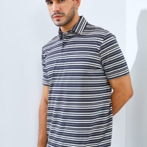 Jack Nicklaus Hollandvalley Premium Regimental Stripe Polo Slate Street