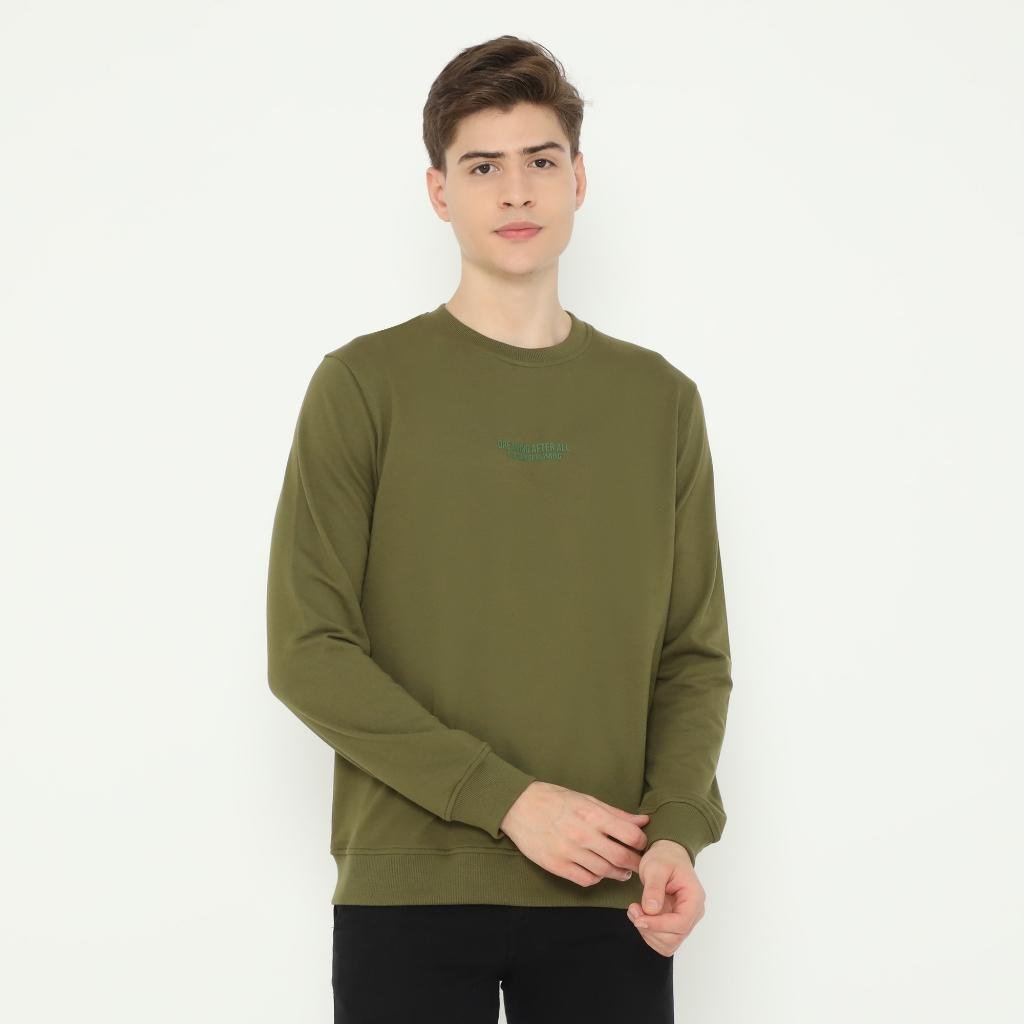 d&f sweatshirt hoodie L/S pria ""DREAMING AFTER ALL" - Olive