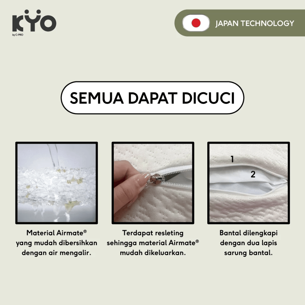 KYO Knot Your Ordinary Airmate Ergonomic Pillow / Bantal Bihun / Bantal Dewasa / Bantal Tidur / Bantal Ergonomis ( Soft , Medium dan Firm ) - Image 3