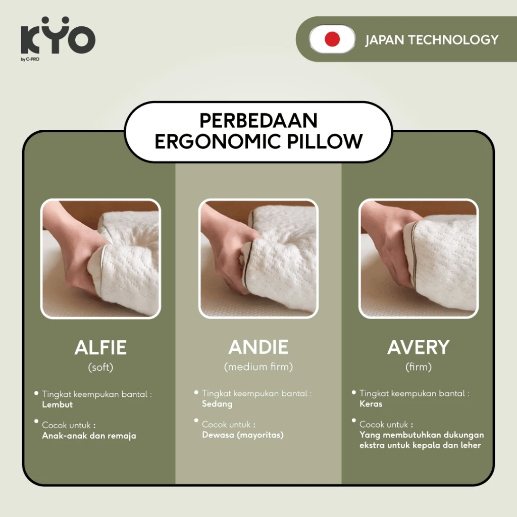 KYO Knot Your Ordinary Airmate Ergonomic Pillow / Bantal Bihun / Bantal Dewasa / Bantal Tidur / Bantal Ergonomis ( Soft , Medium dan Firm ) - Image 6