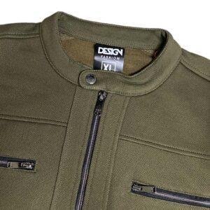 d&f CVC  Jaket Biker Pria - Olive